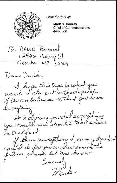 This is the note from the Omaha 911 Center Director!